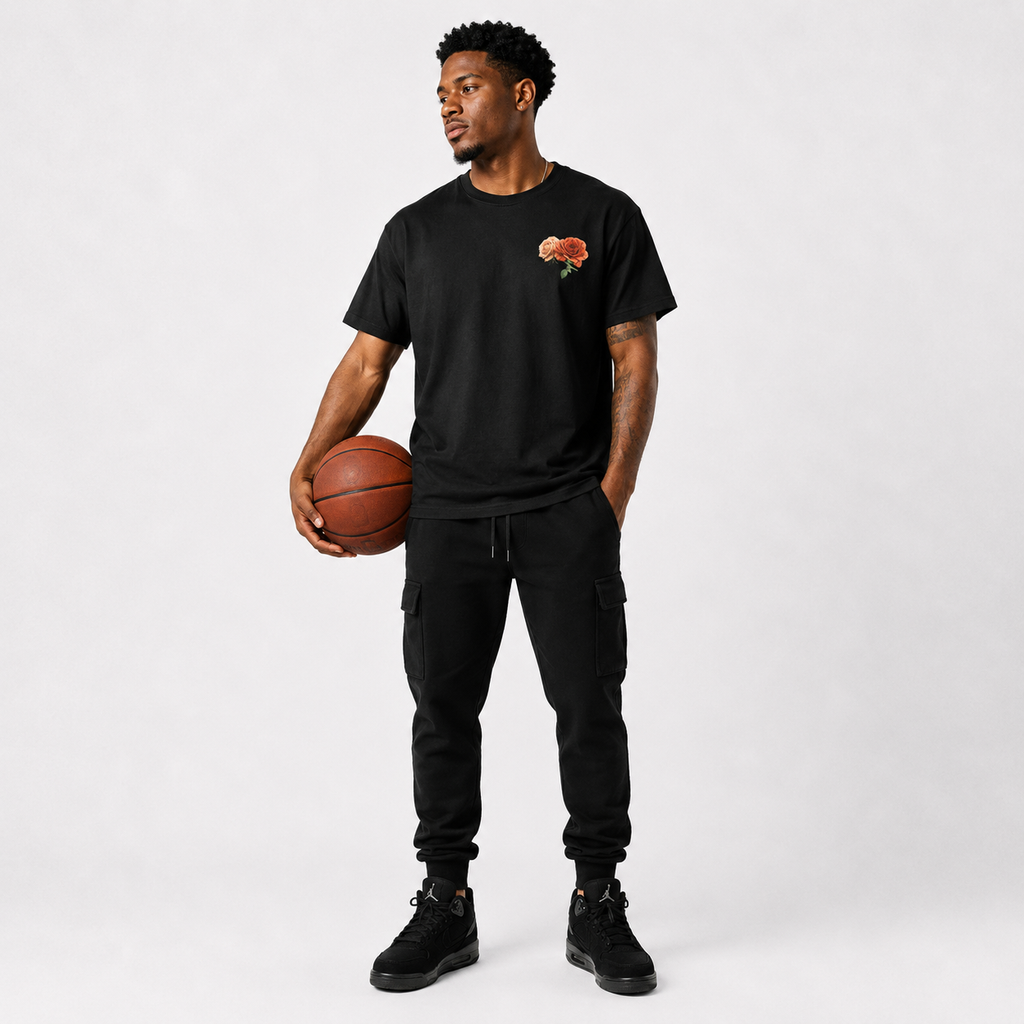 Brick City T-Shirt lifestyle mockup with basketball streetwear styling