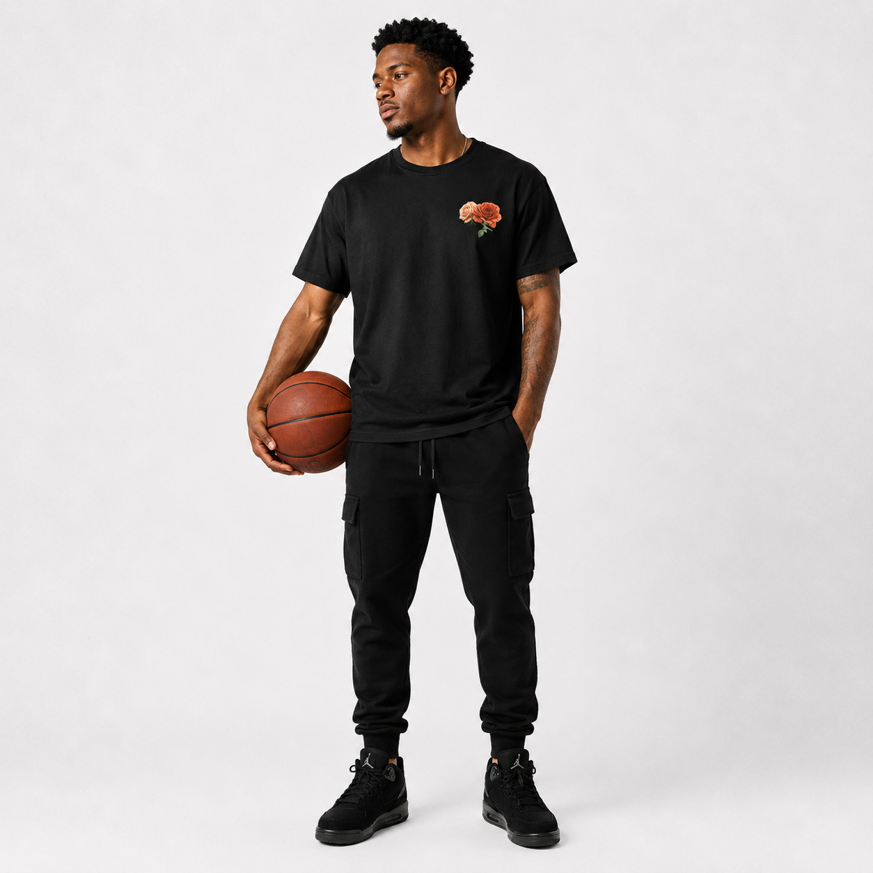 Brick City T-Shirt lifestyle mockup with basketball streetwear styling