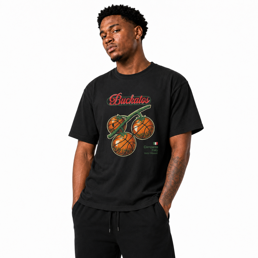 Buckatos T-Shirt relaxed basketball streetwear lifestyle mockup