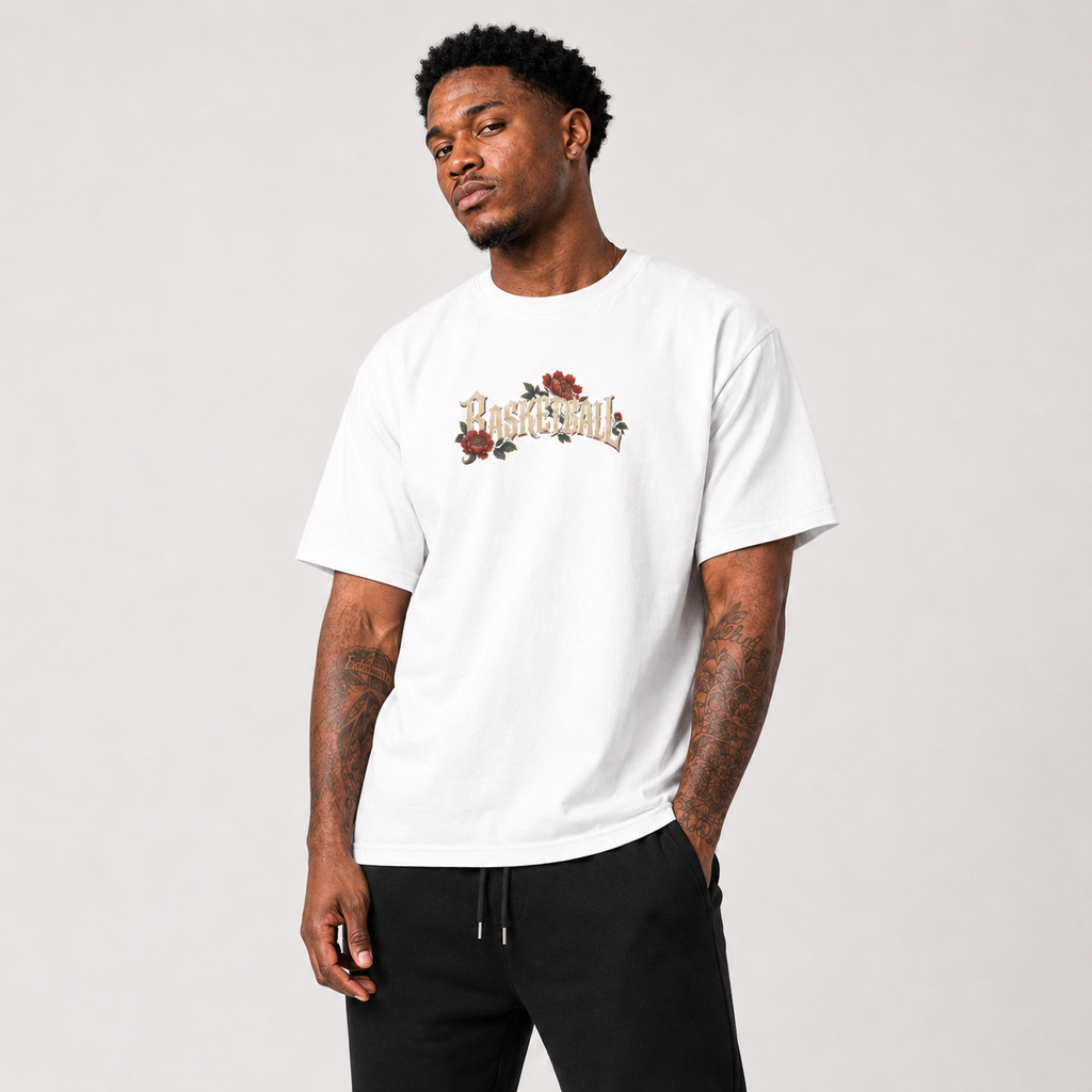 Old Reliable T-Shirt lifestyle mockup with basketball streetwear styling