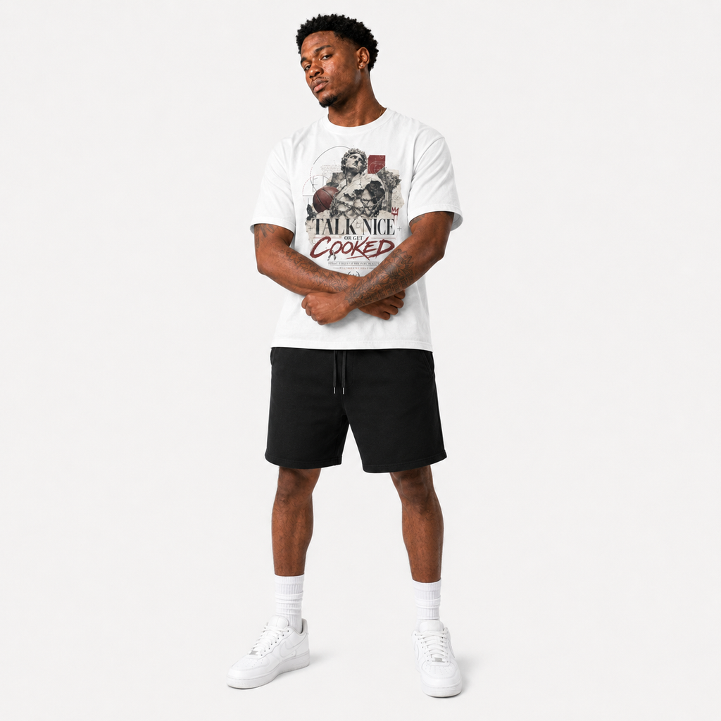 Talk Nice Or Get Cooked T-Shirt urban basketball streetwear lifestyle photo