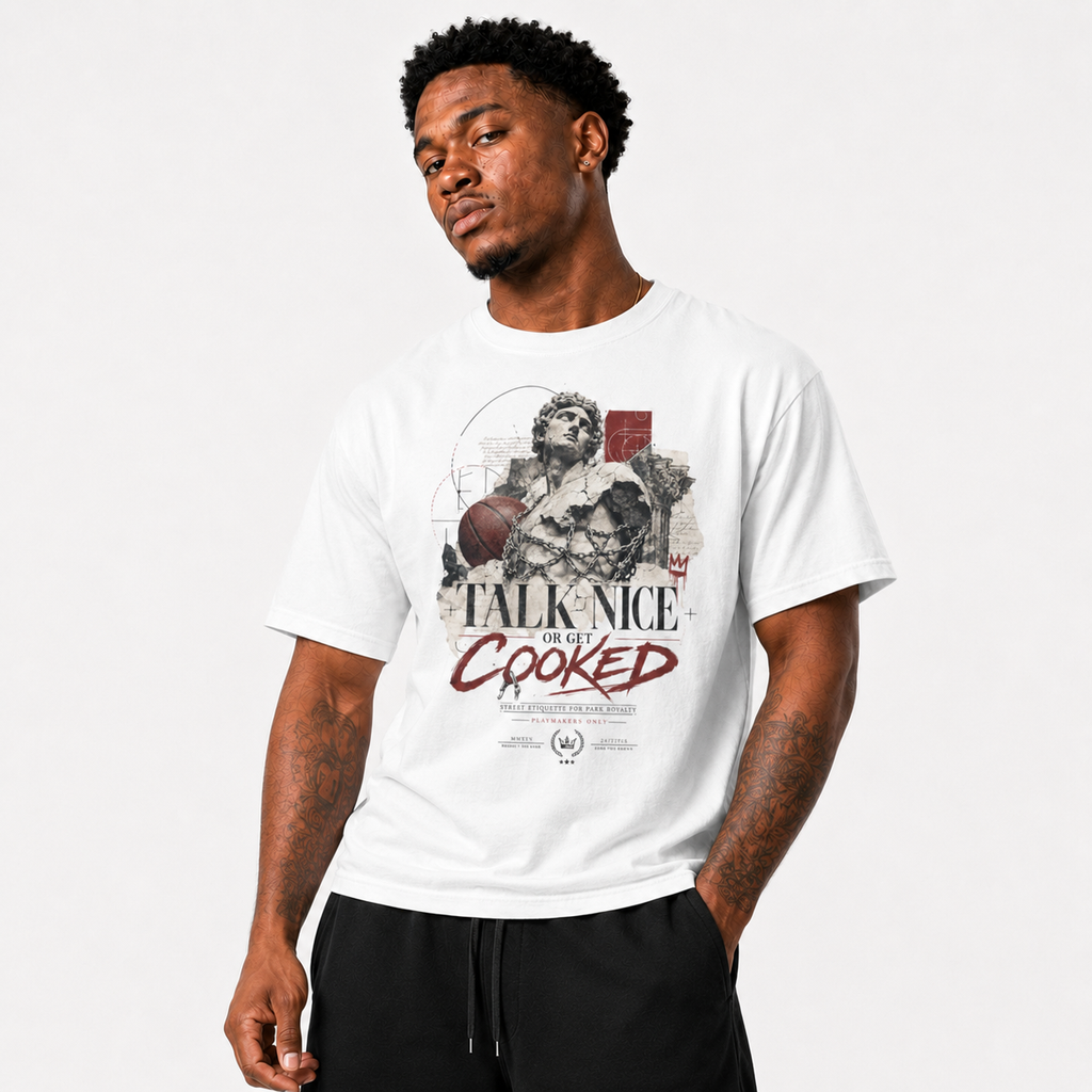 Talk Nice Or Get Cooked T-Shirt casual court-inspired Brick City outfit