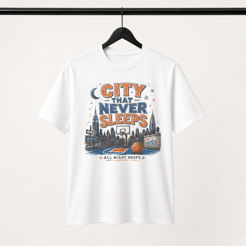 City Never Sleeps New York Basketball Tee