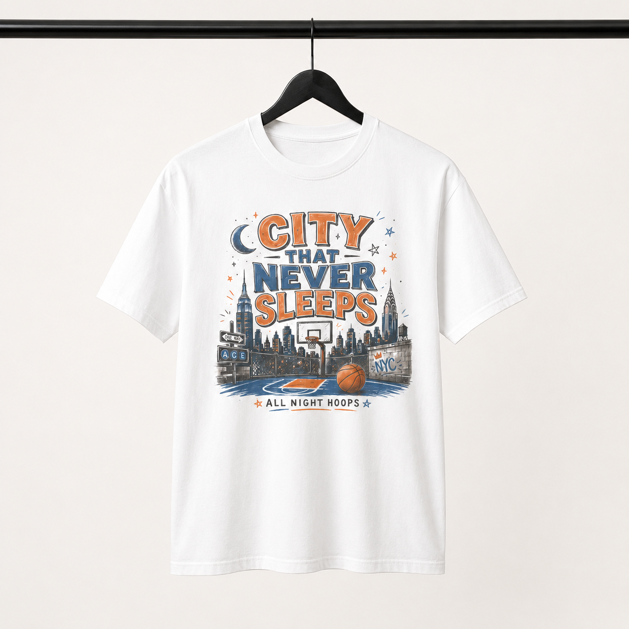 City Never Sleeps New York Basketball Tee
