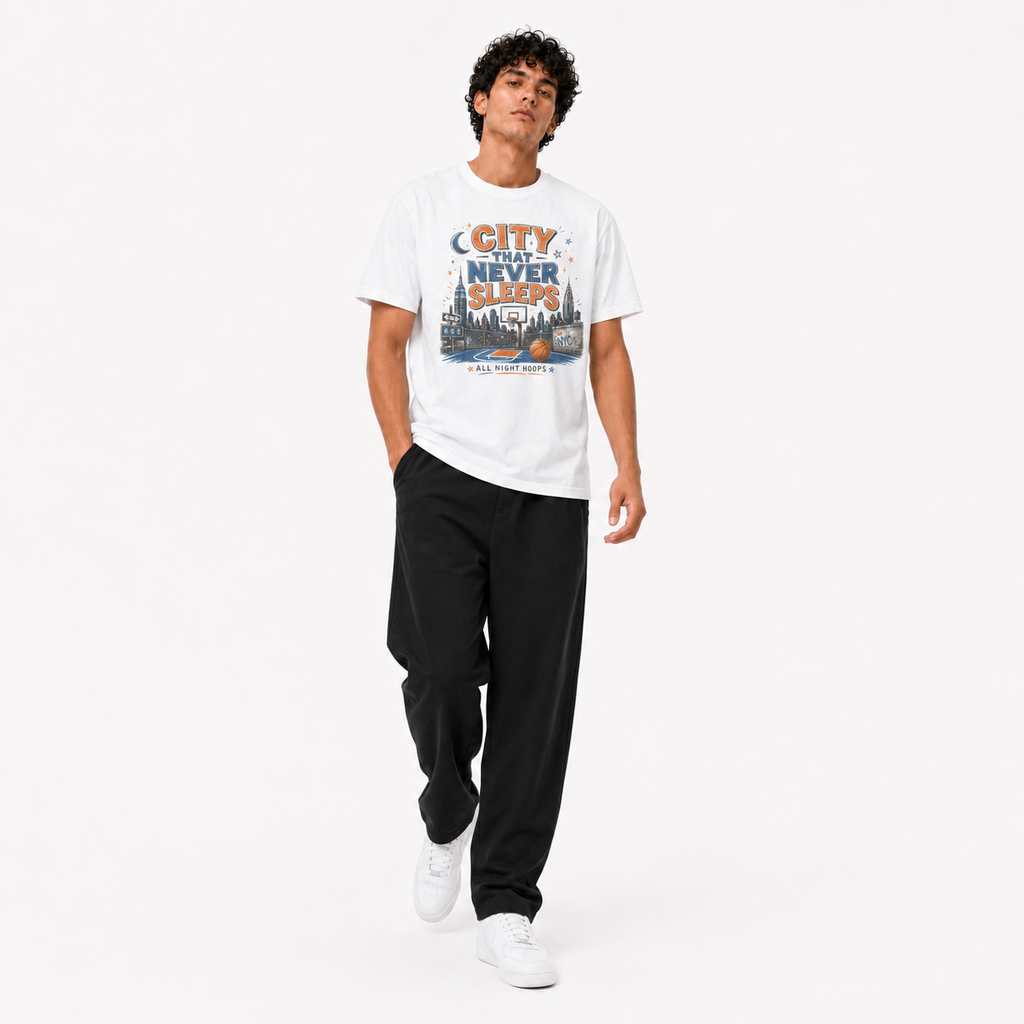 City Never Sleeps New York Basketball Tee