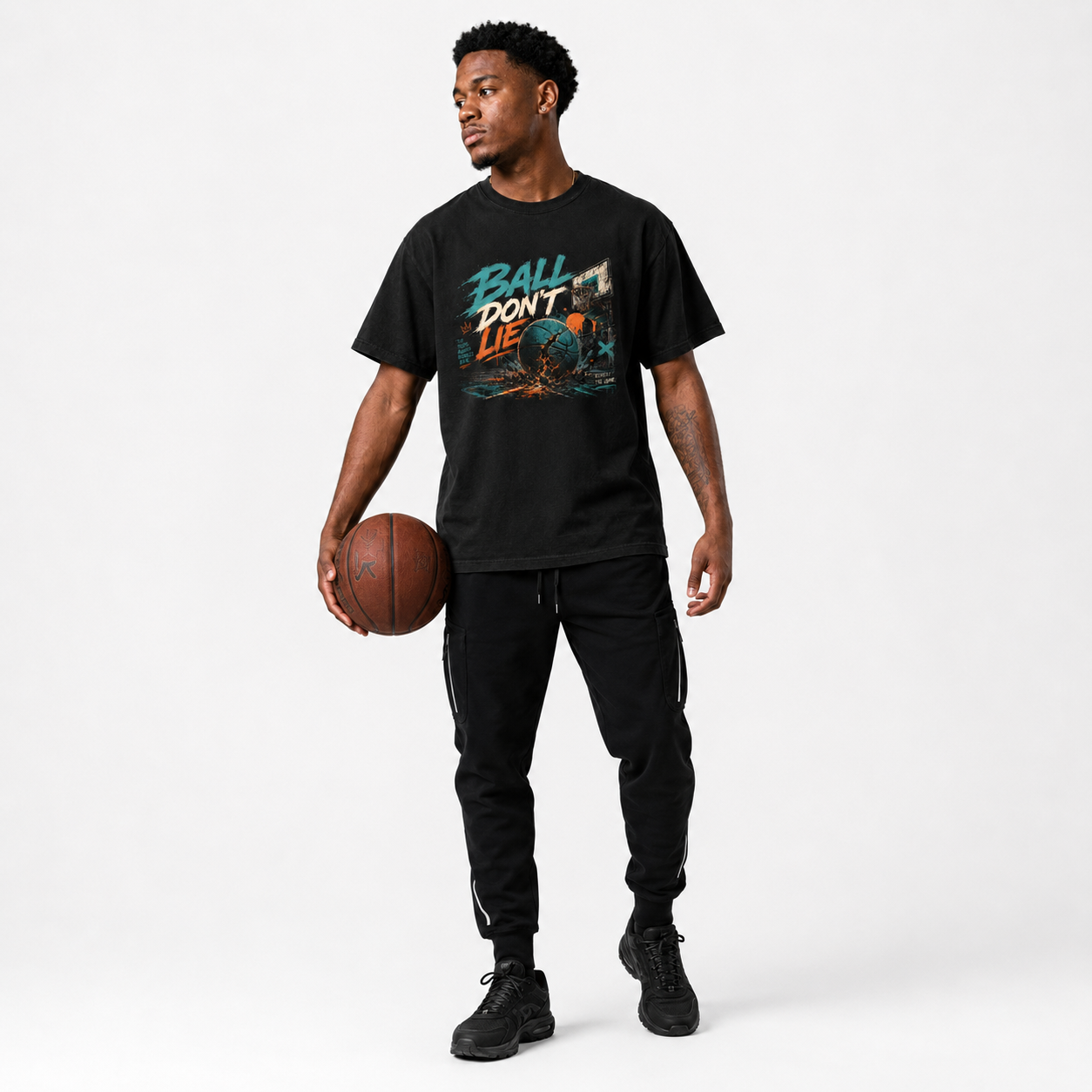Ball Don’t Lie T-Shirt close-up Brick City basketball streetwear detail