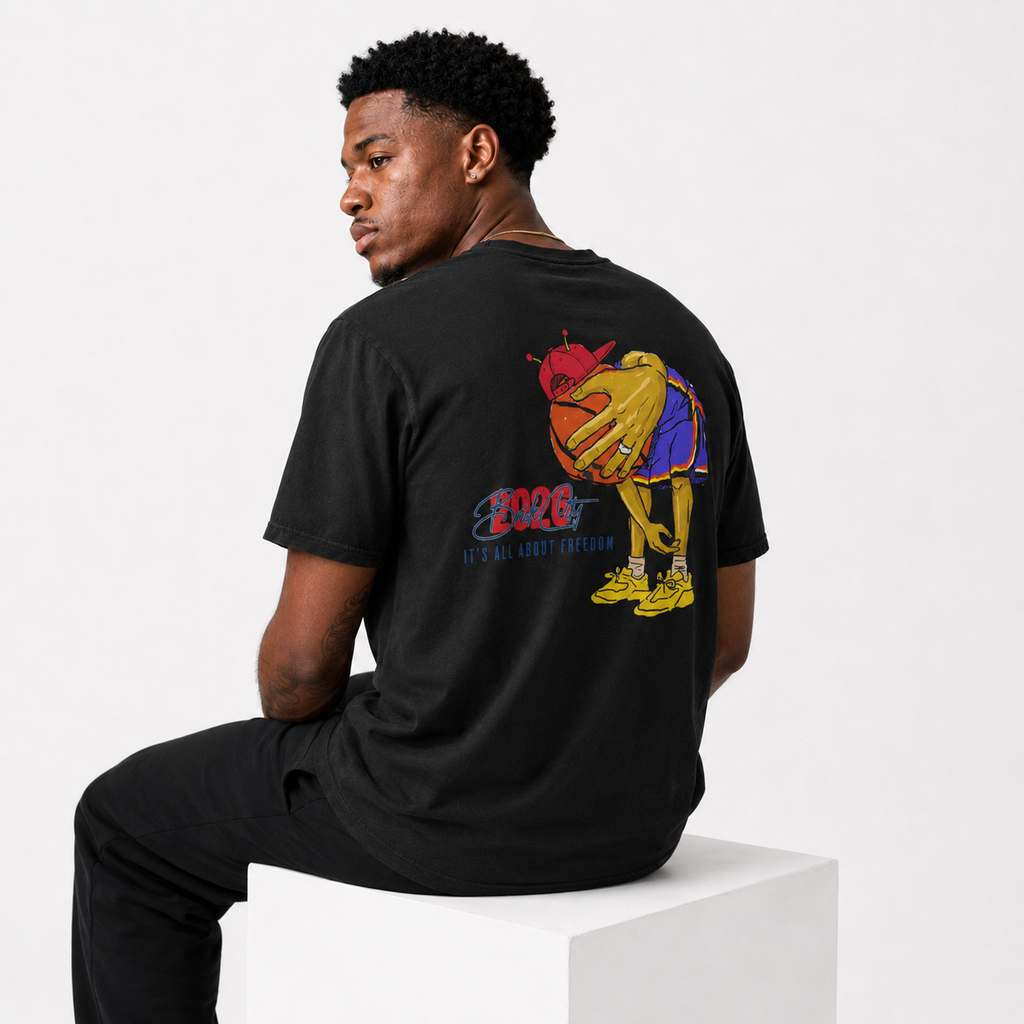 IAAF T-Shirt lifestyle mockup with basketball streetwear styling