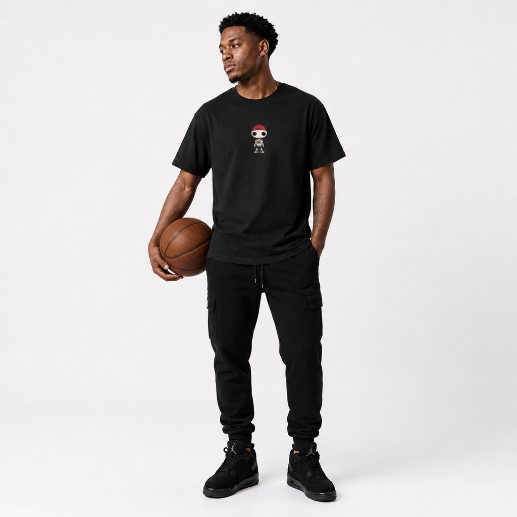 The Alien T-Shirt on model in premium Brick City streetwear style