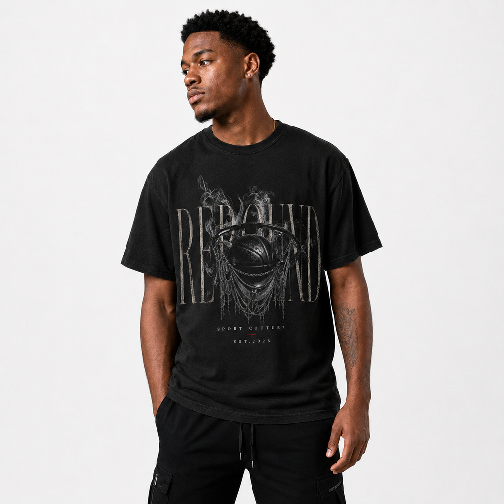Rebound T-Shirt on model in premium Brick City streetwear style