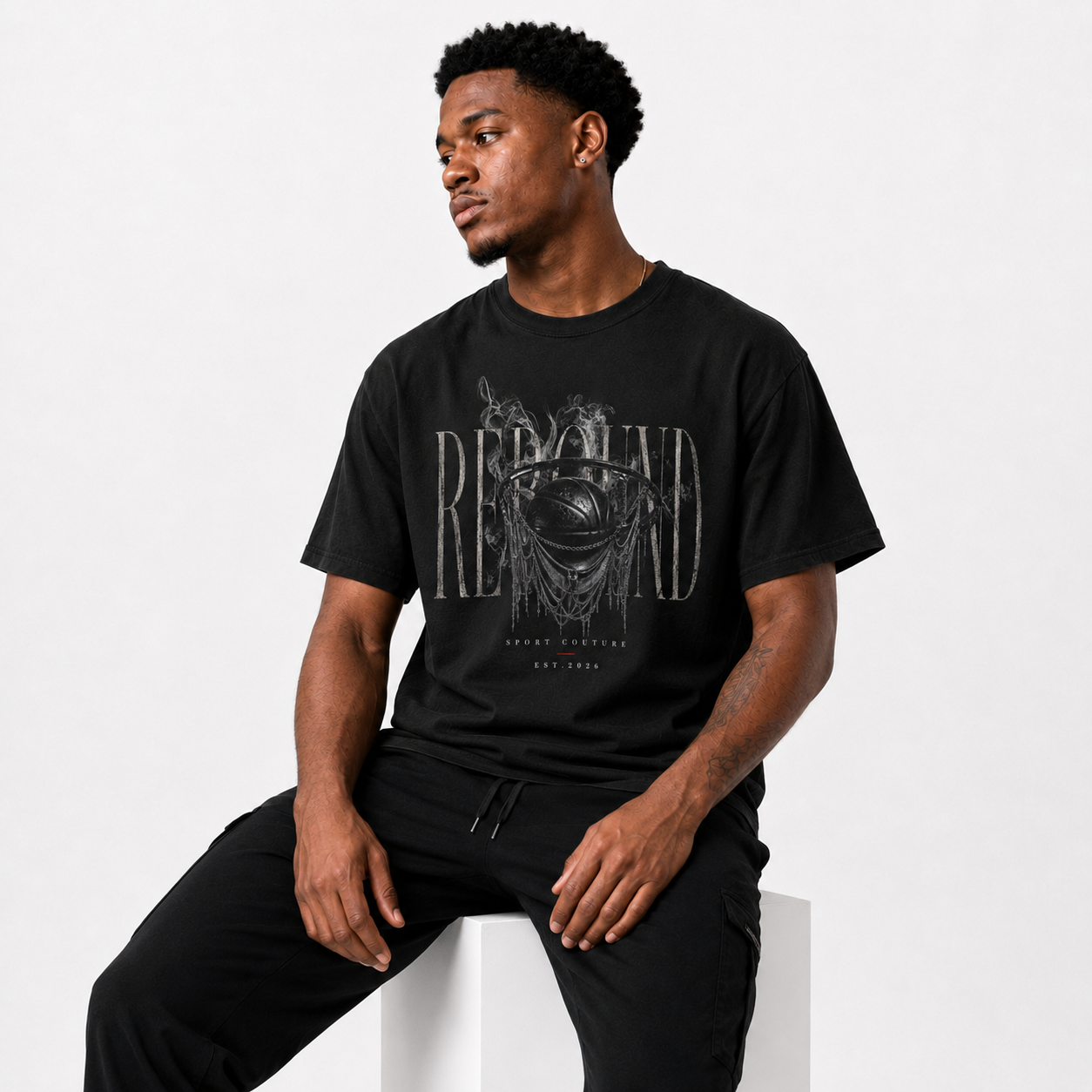 Rebound T-Shirt close-up Brick City basketball streetwear detail