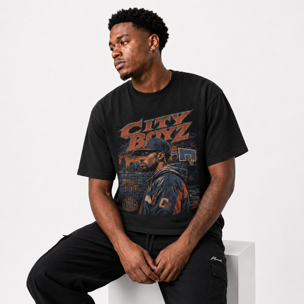 City Boys T-Shirt on model in premium Brick City streetwear style