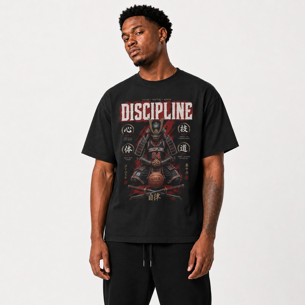 Discipline T-Shirt on model in premium Brick City streetwear style