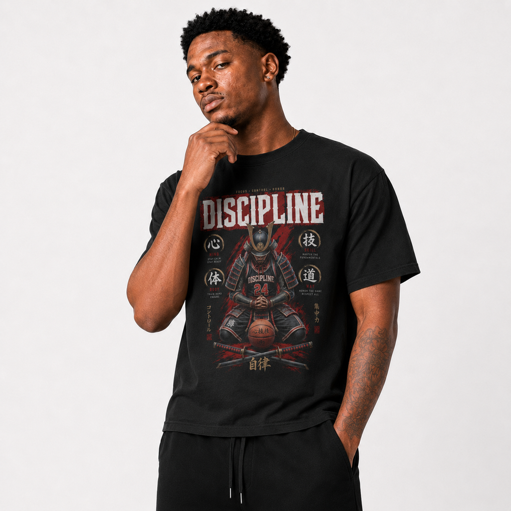 Discipline T-Shirt relaxed basketball streetwear lifestyle mockup