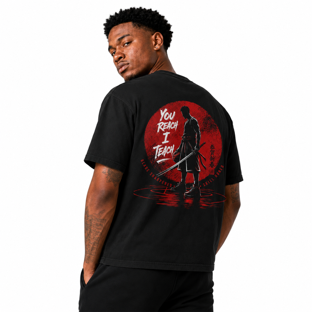 You Reach I Teach T-Shirt on model in premium Brick City streetwear style