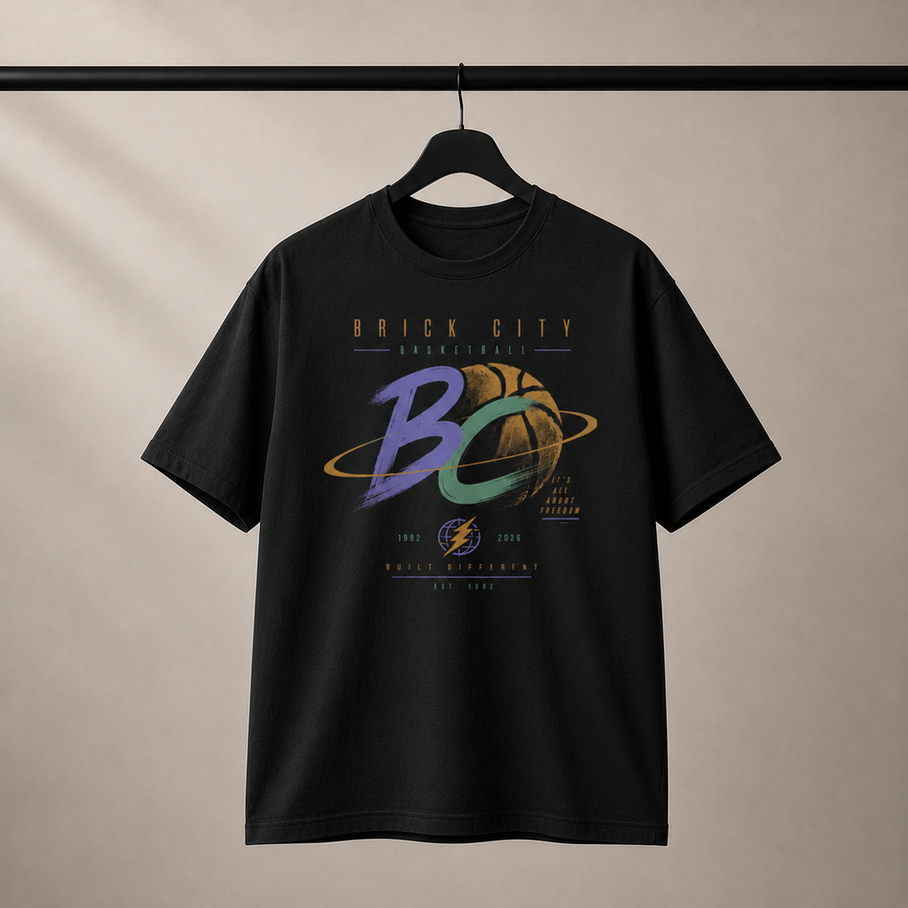 Brick City T-Shirt by Brick City on a studio product mockup