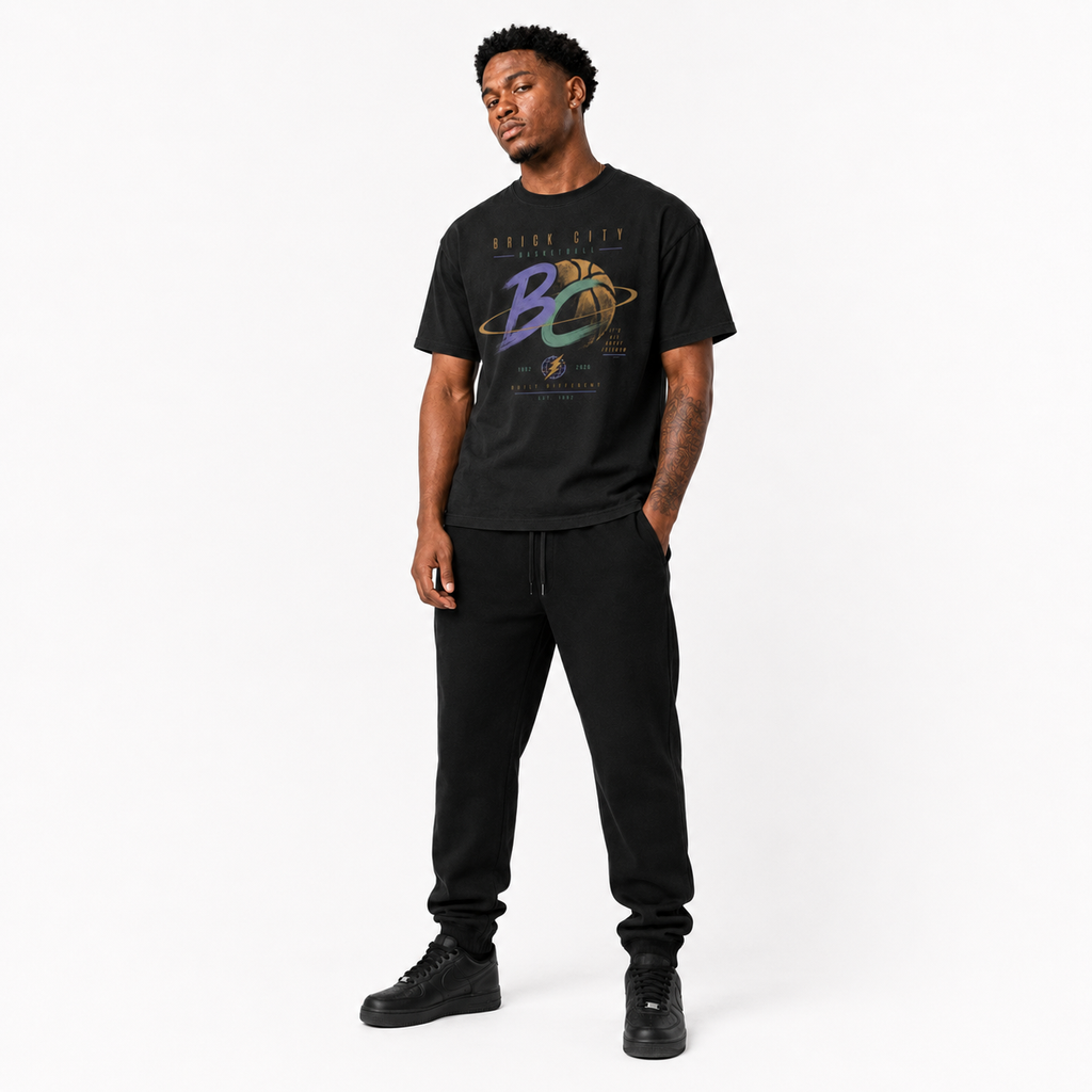 Brick City T-Shirt on model in premium Brick City streetwear style