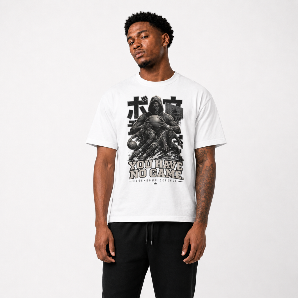 No Game T-Shirt on model in premium Brick City streetwear style