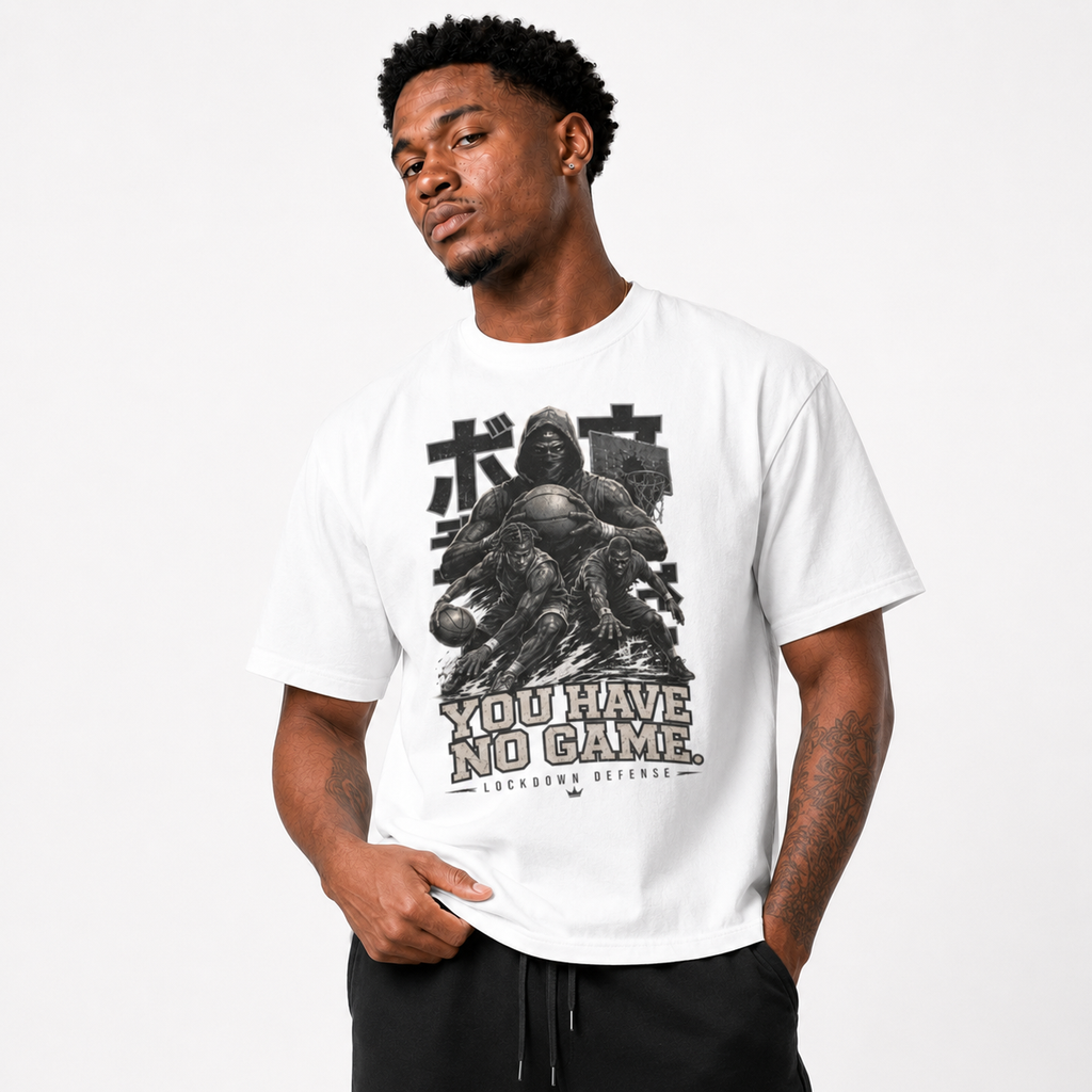 No Game T-Shirt close-up Brick City basketball streetwear detail