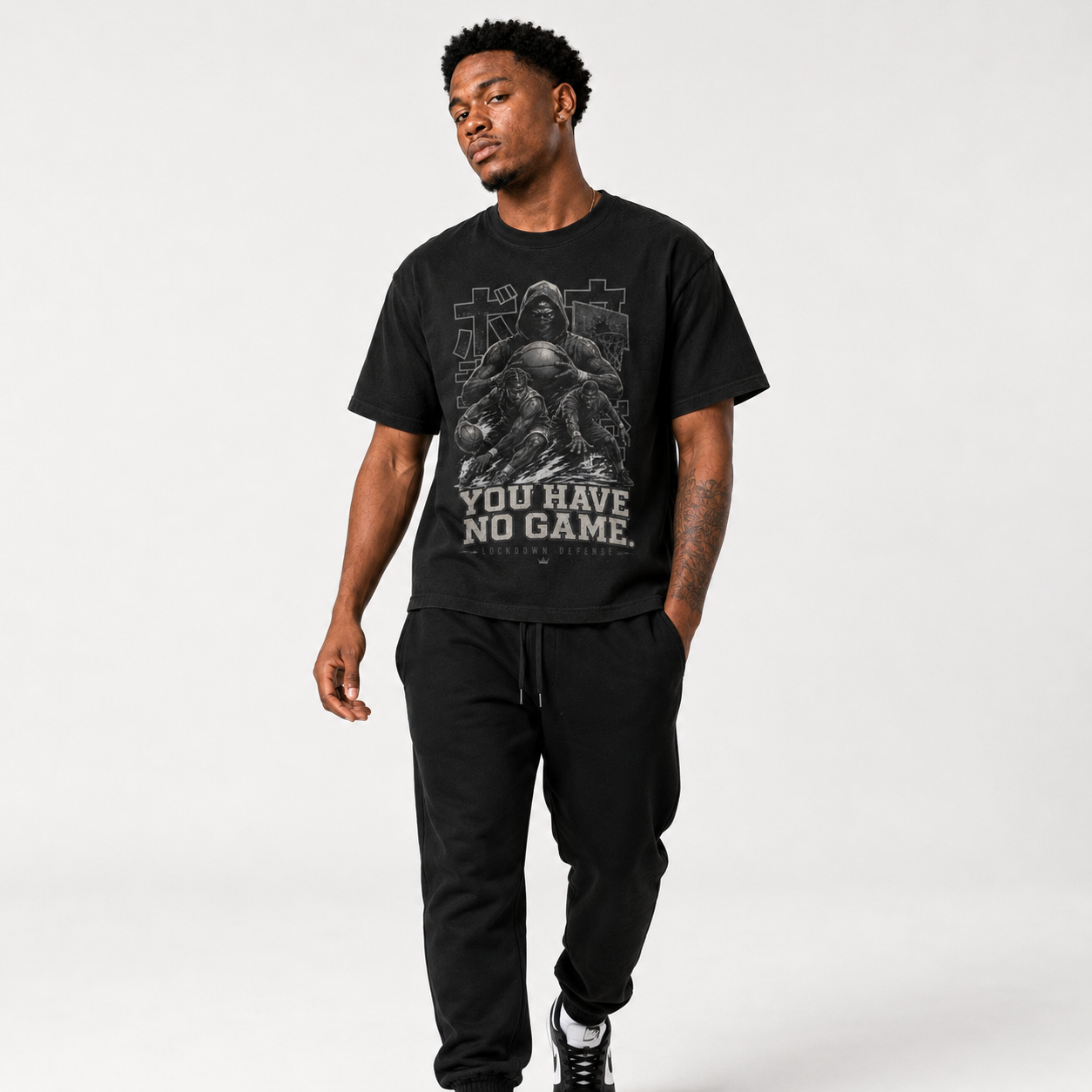 No Game T-Shirt relaxed basketball streetwear lifestyle mockup