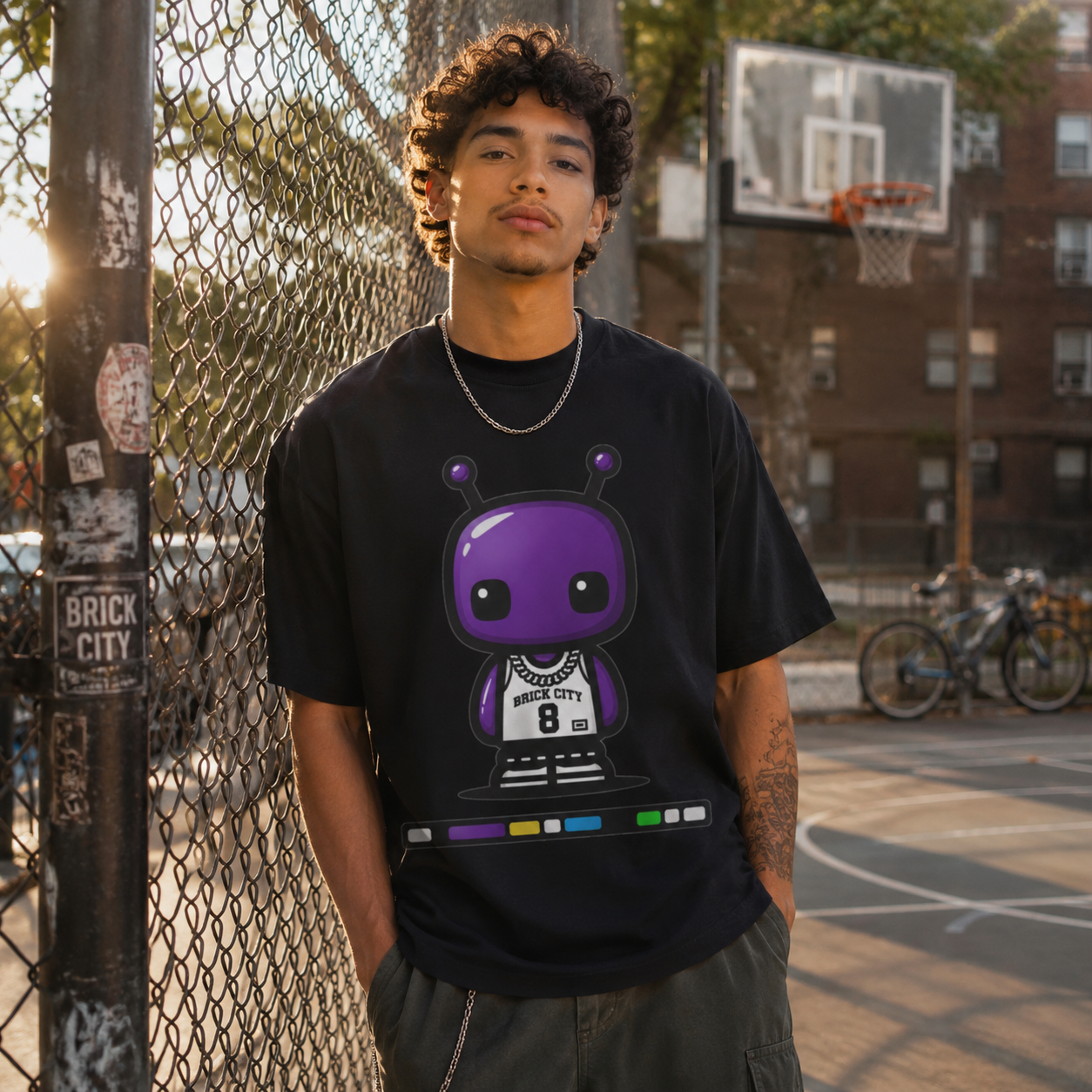 Purple Royalty Tee black oversized basketball t-shirt product mockup