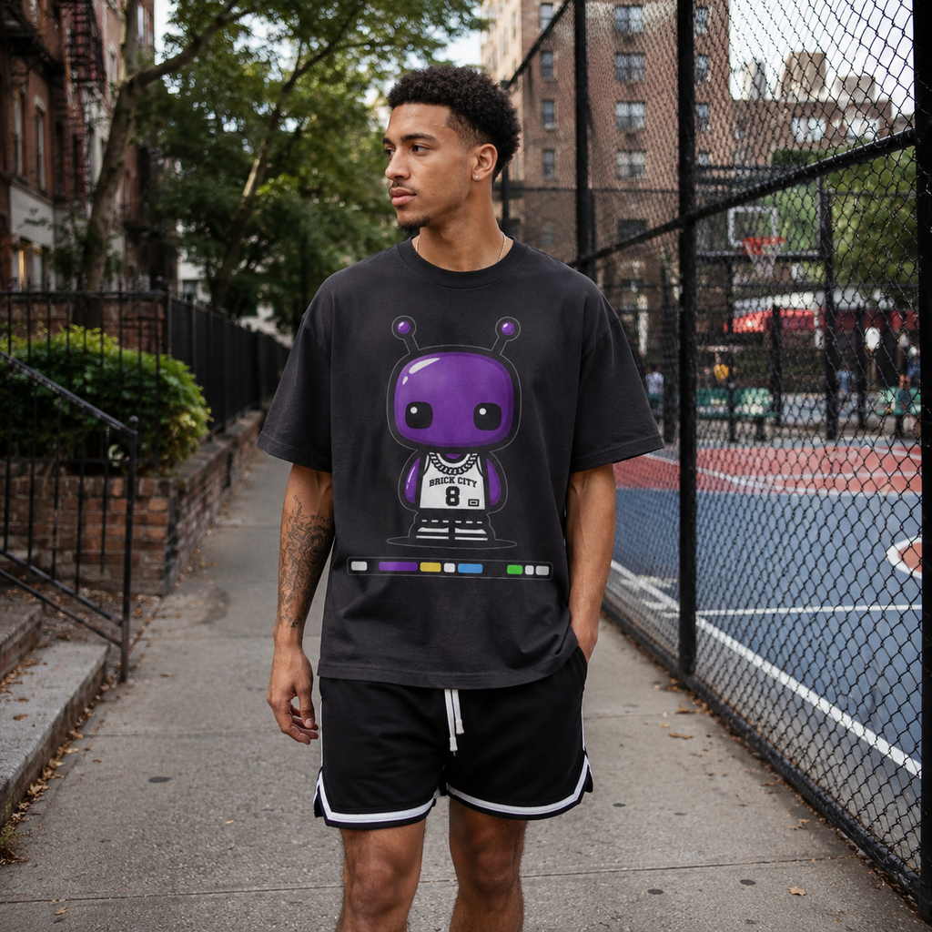 Purple Royalty Tee black basketball streetwear t-shirt mockup