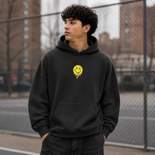About to Cook Oversized Hoodie black front print basketball court lifestyle