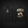 Ankle Insurance Oversized Sweatshirt black front and back product mockup