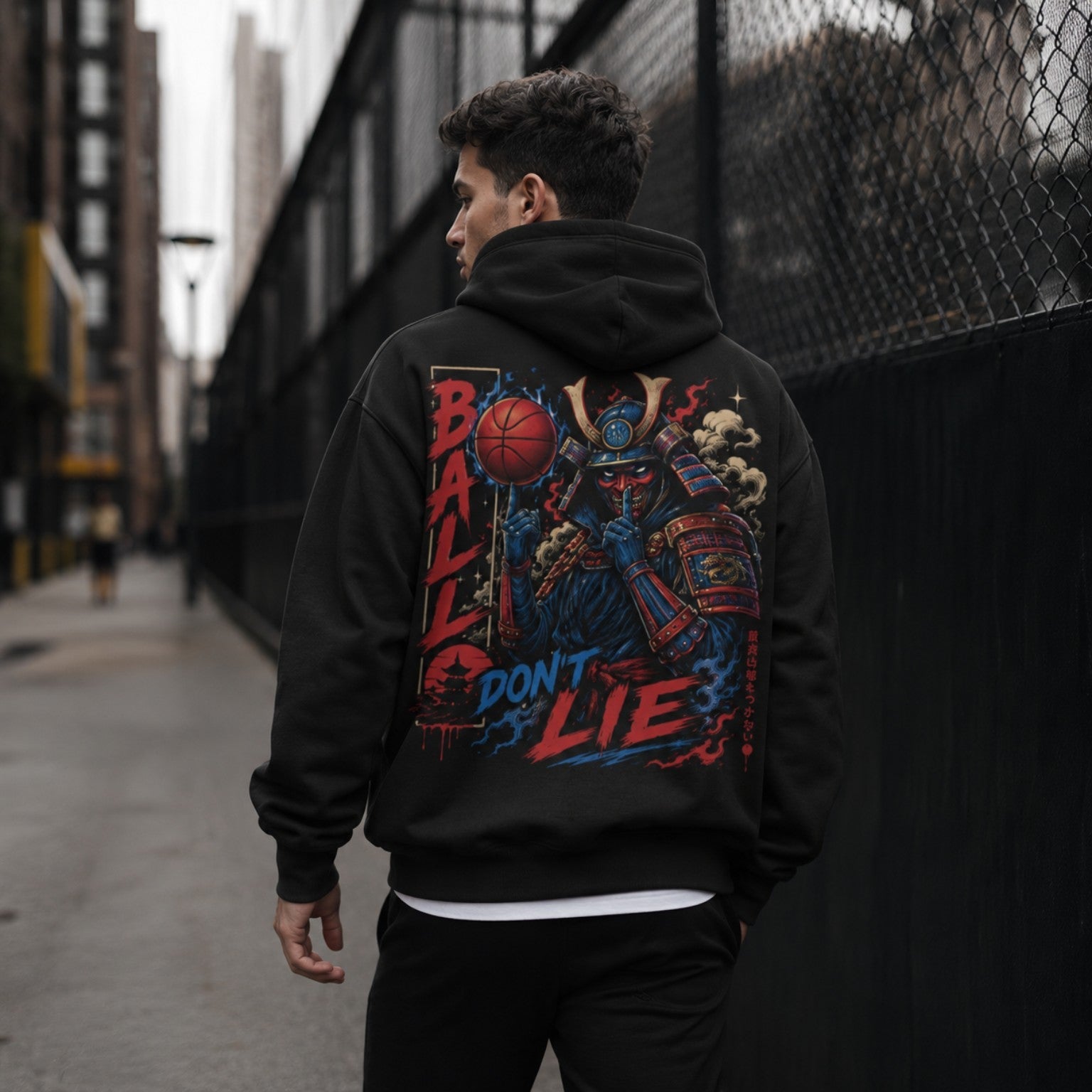 Ball Don’t Lie Oversized Hoodie black back print urban streetwear lifestyle