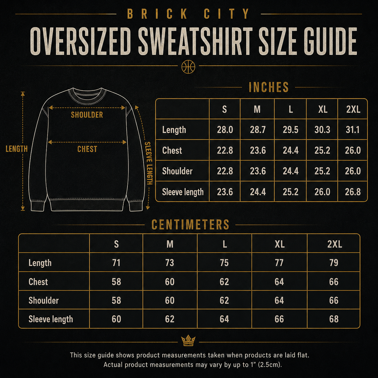 Open Gym Menace Oversized Sweatshirt Brick City size guide