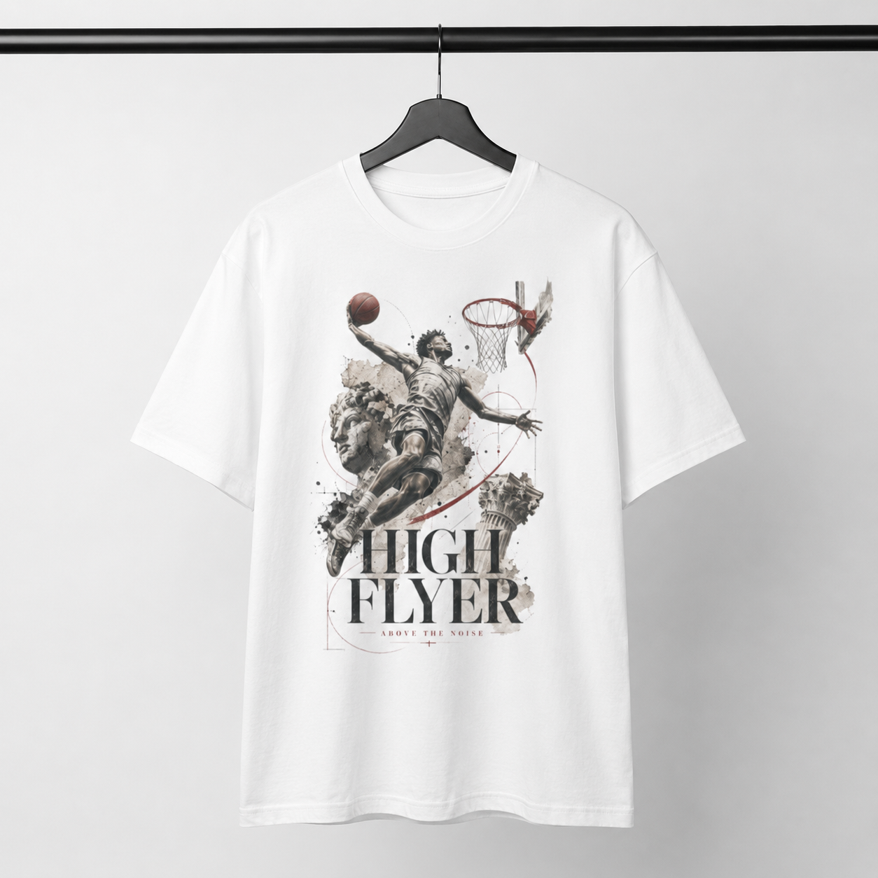 Brick City above the rim basketball T-shirt product mockup