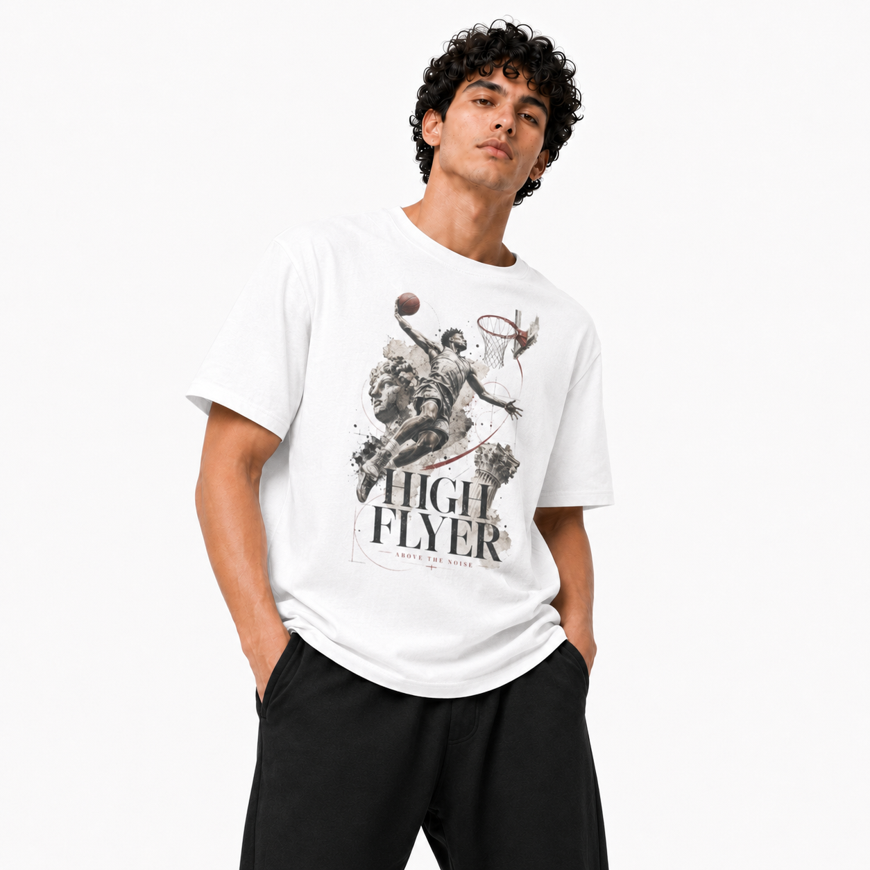 Brick City basketball graphic tee studio model photo four