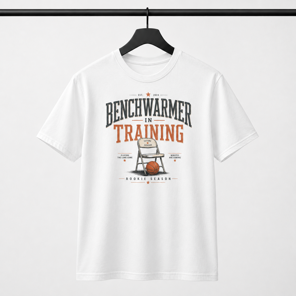 Brick City Bench Warmer basketball T-shirt product mockup