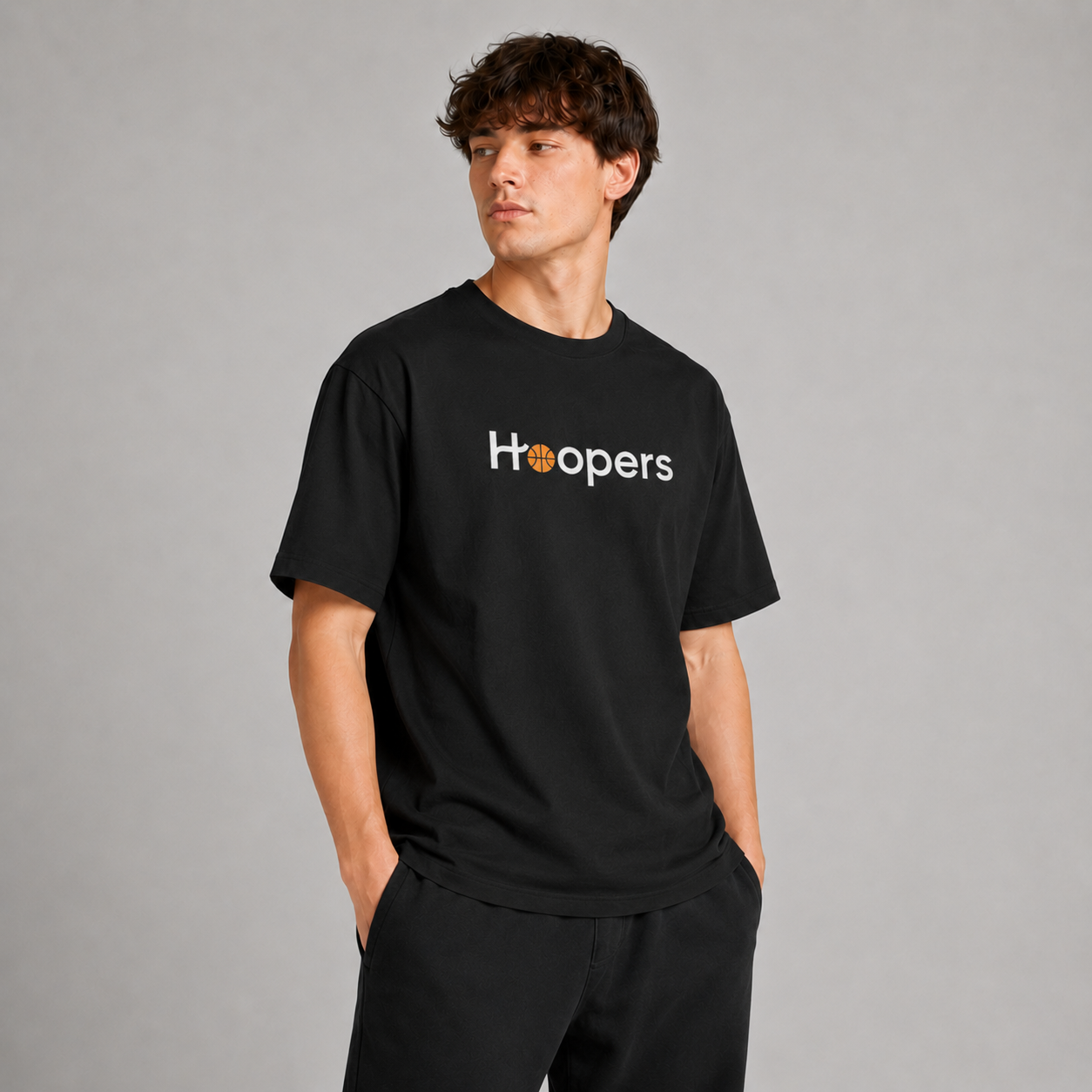 Hoopers Club Basketball Graphic T-Shirt model product image