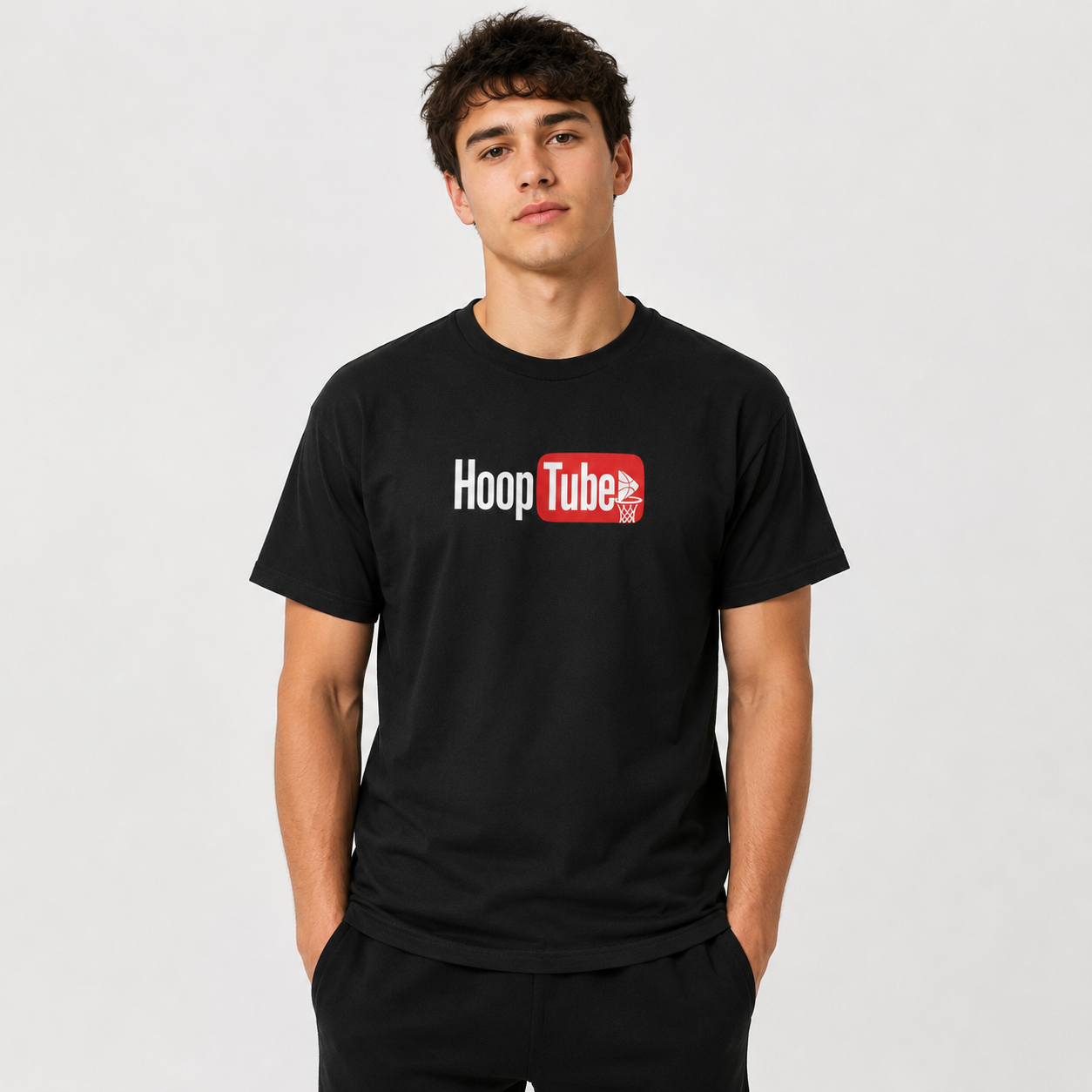 HoopTube Basketball Graphic T-Shirt front graphic view