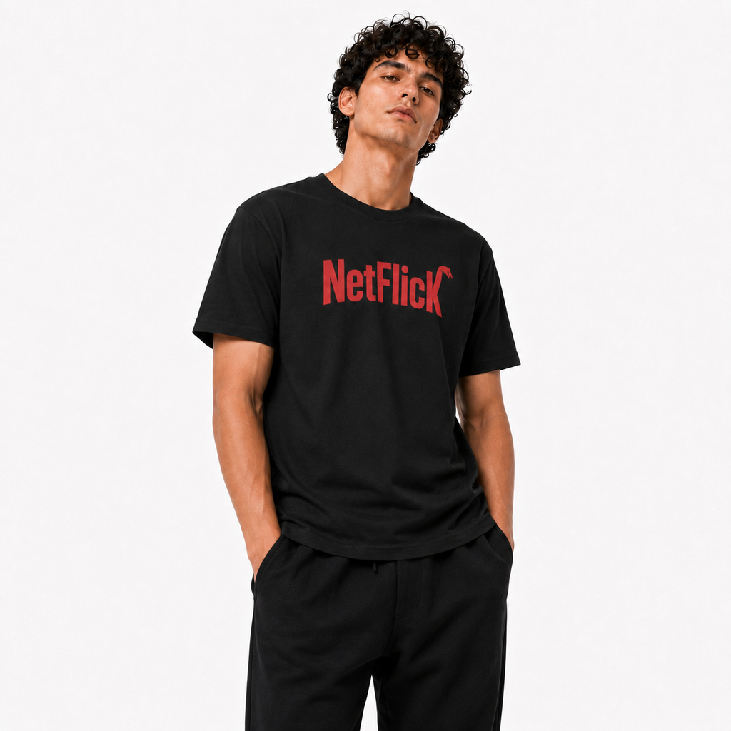 NetFlick Basketball Graphic T-Shirt front graphic view