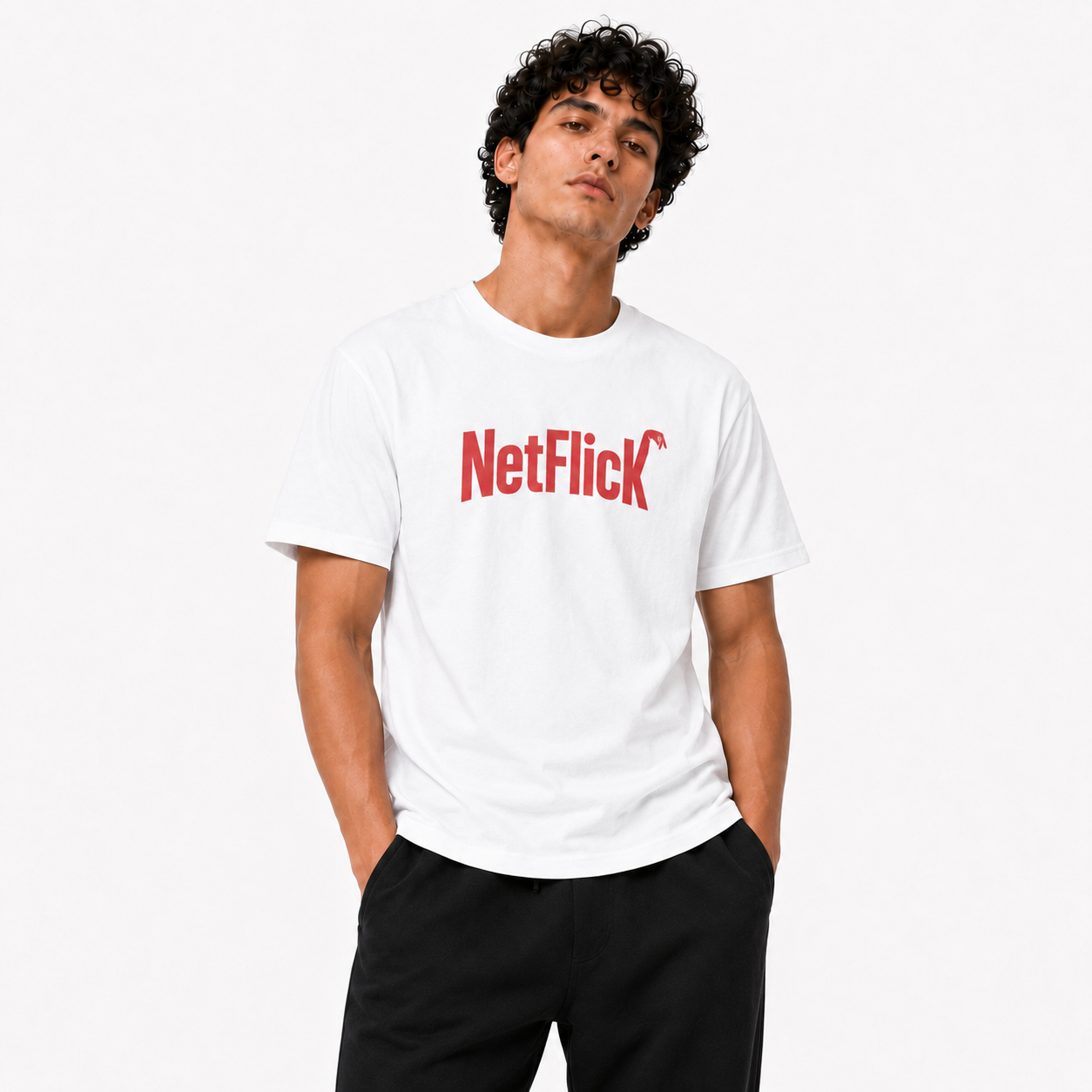 NetFlick Basketball Graphic T-Shirt graphic print detail