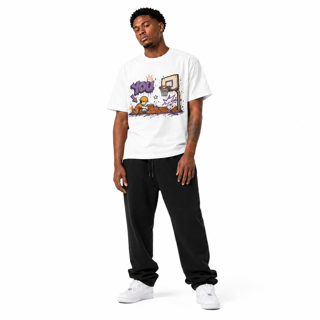 Brick Layer T-Shirt on Brick City model in studio view four