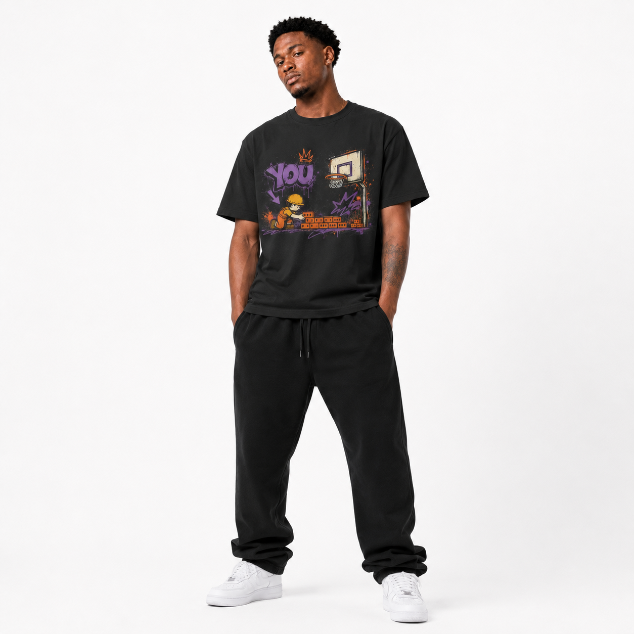 Brick Layer T-Shirt on Brick City model in studio view five