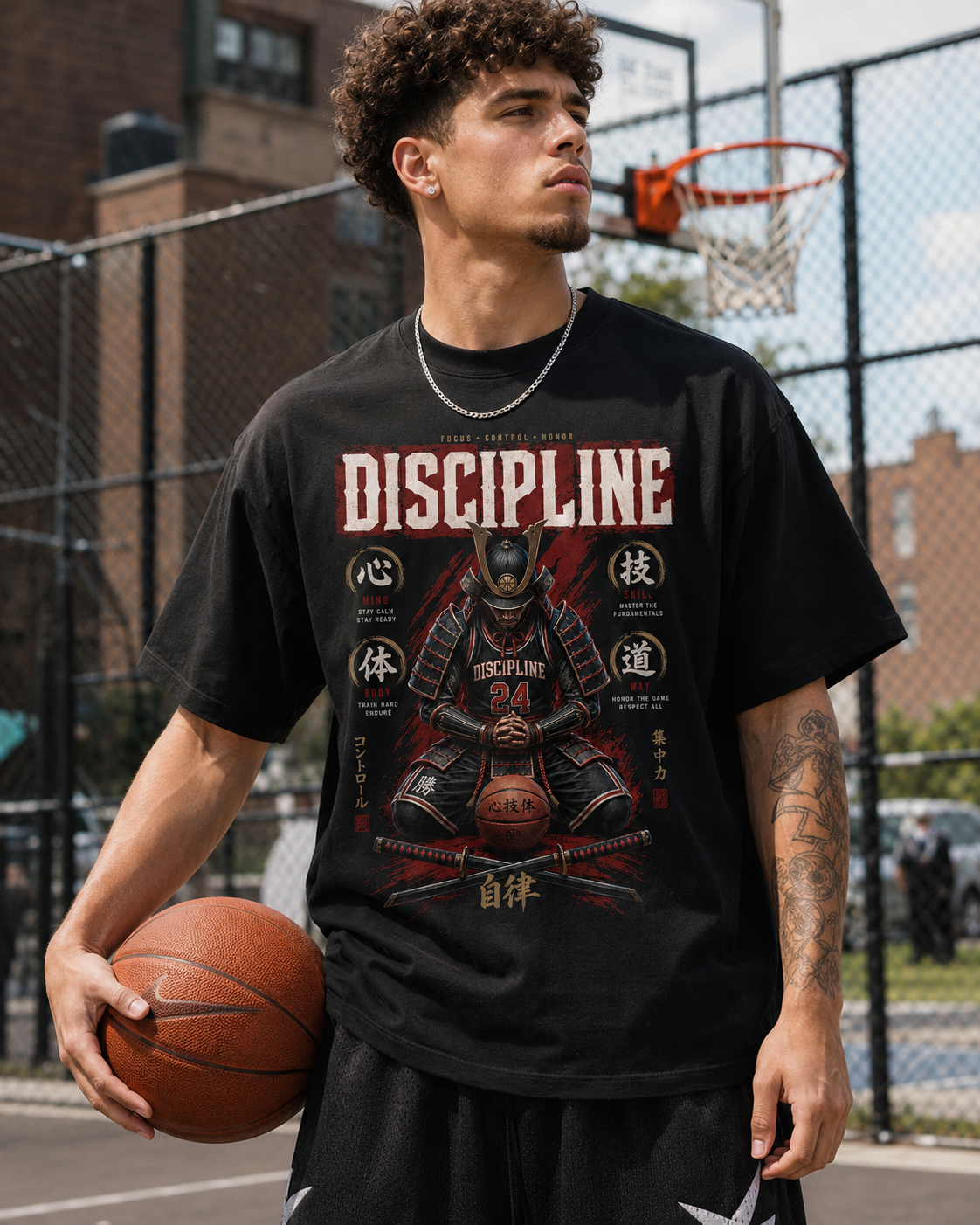 Discipline Tee Japanese basketball streetwear lifestyle photo