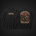 Good Old Reliable Tee black oversized Japanese basketball graphic t-shirt product mockup