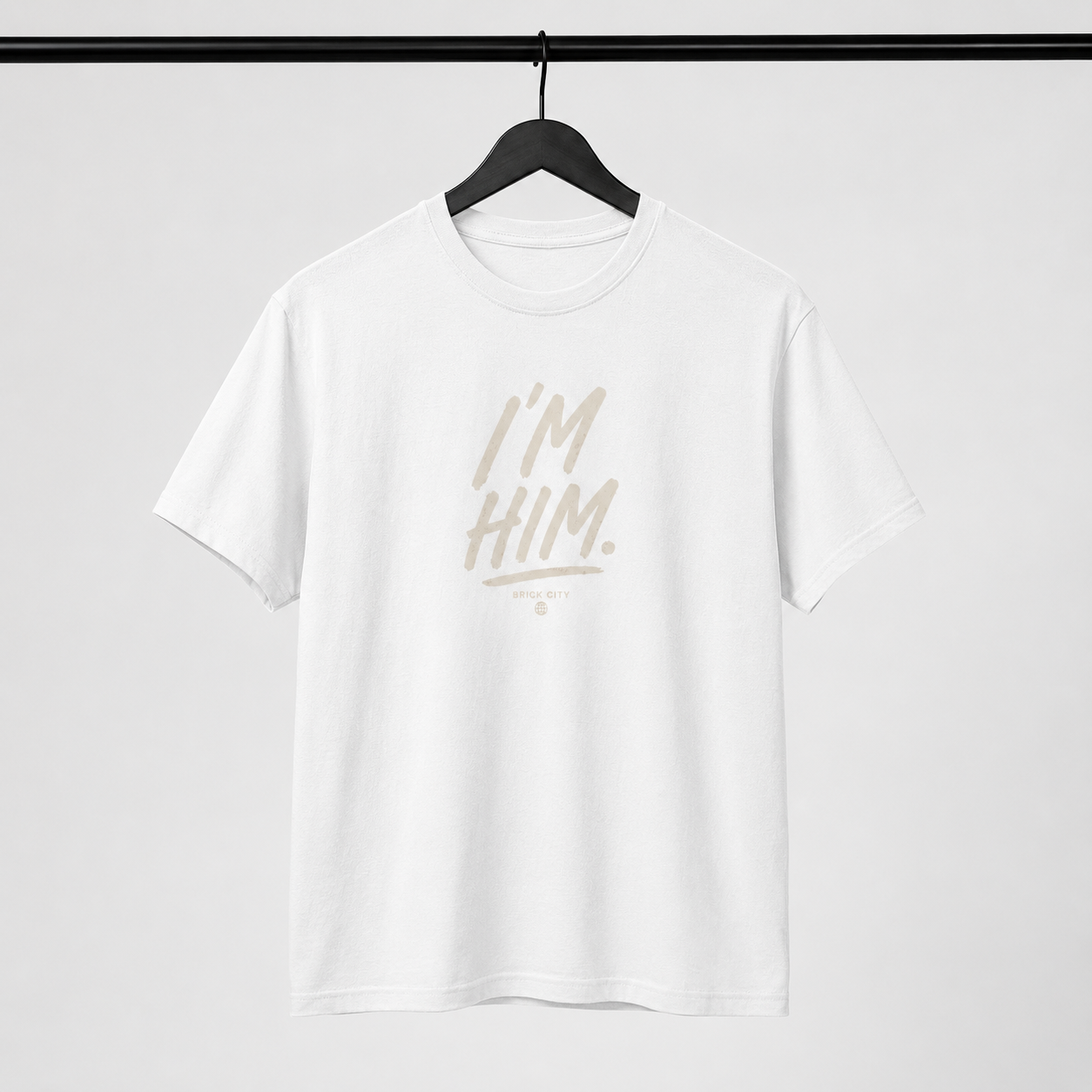 I’m Him T-Shirt on Brick City model in studio view one