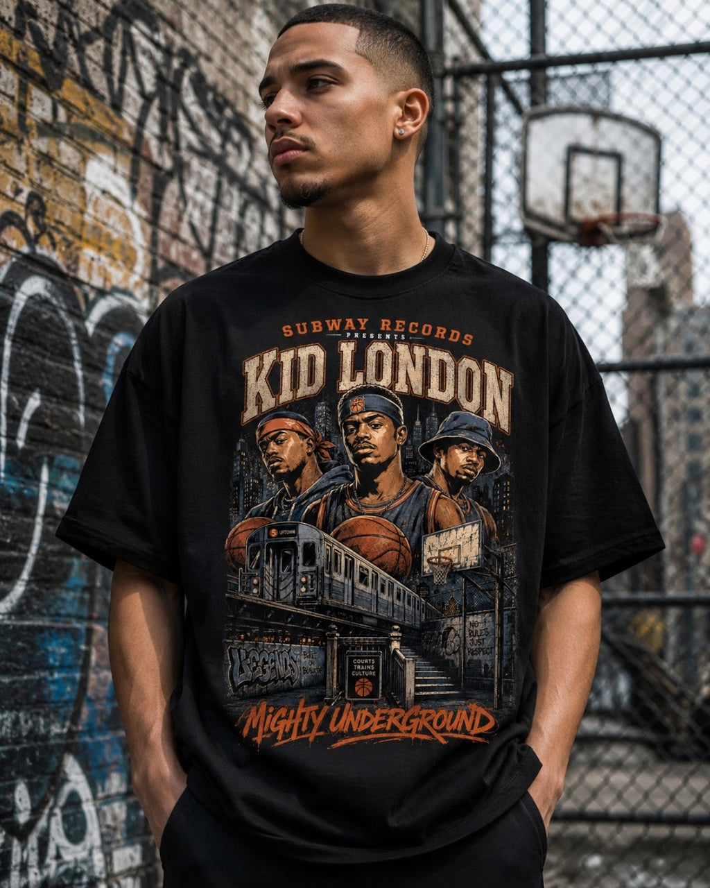 Kid London Tee basketball lifestyle photo one