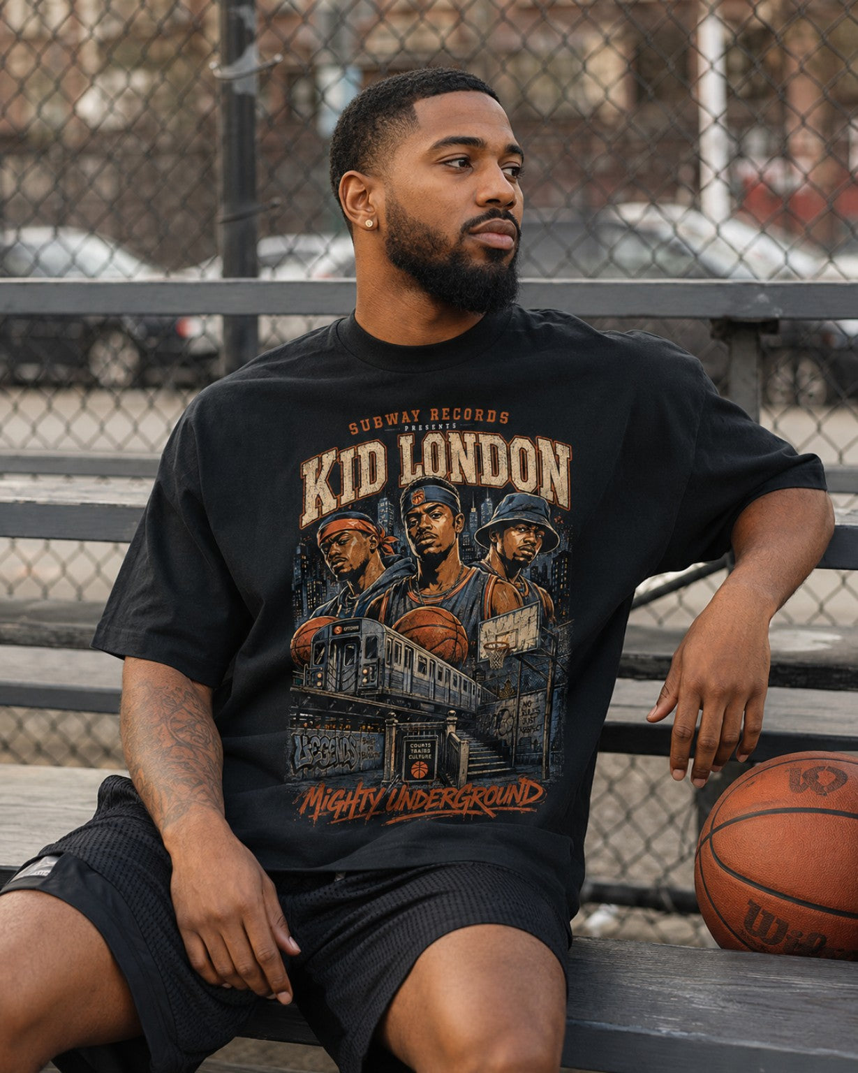 Kid London Tee basketball lifestyle photo two