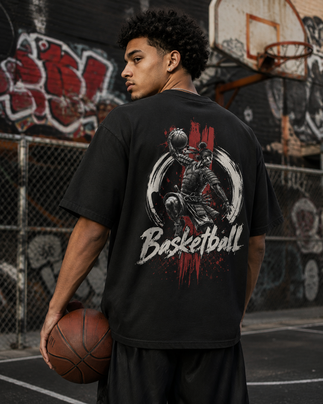 Kunai Basketball Tee oversized black basketball t-shirt urban lifestyle image