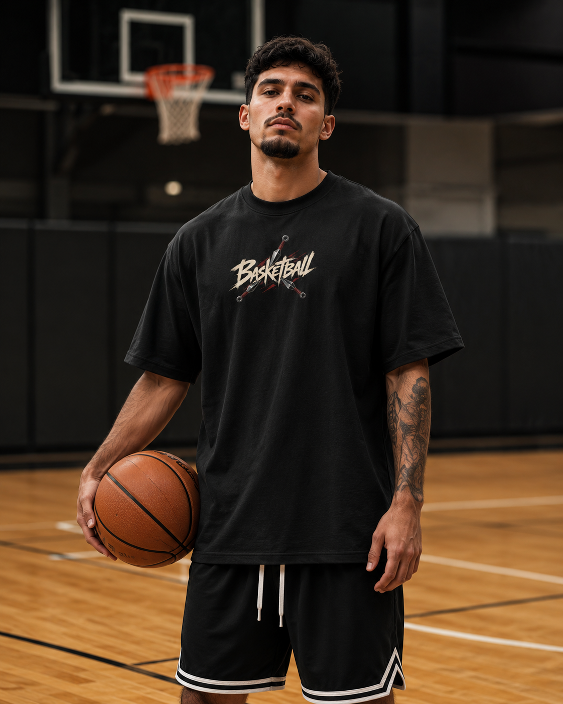 Kunai Basketball Tee anime-inspired basketball graphic tee lifestyle mockup
