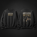 Open Gym Menace Oversized Sweatshirt black front and back product mockup