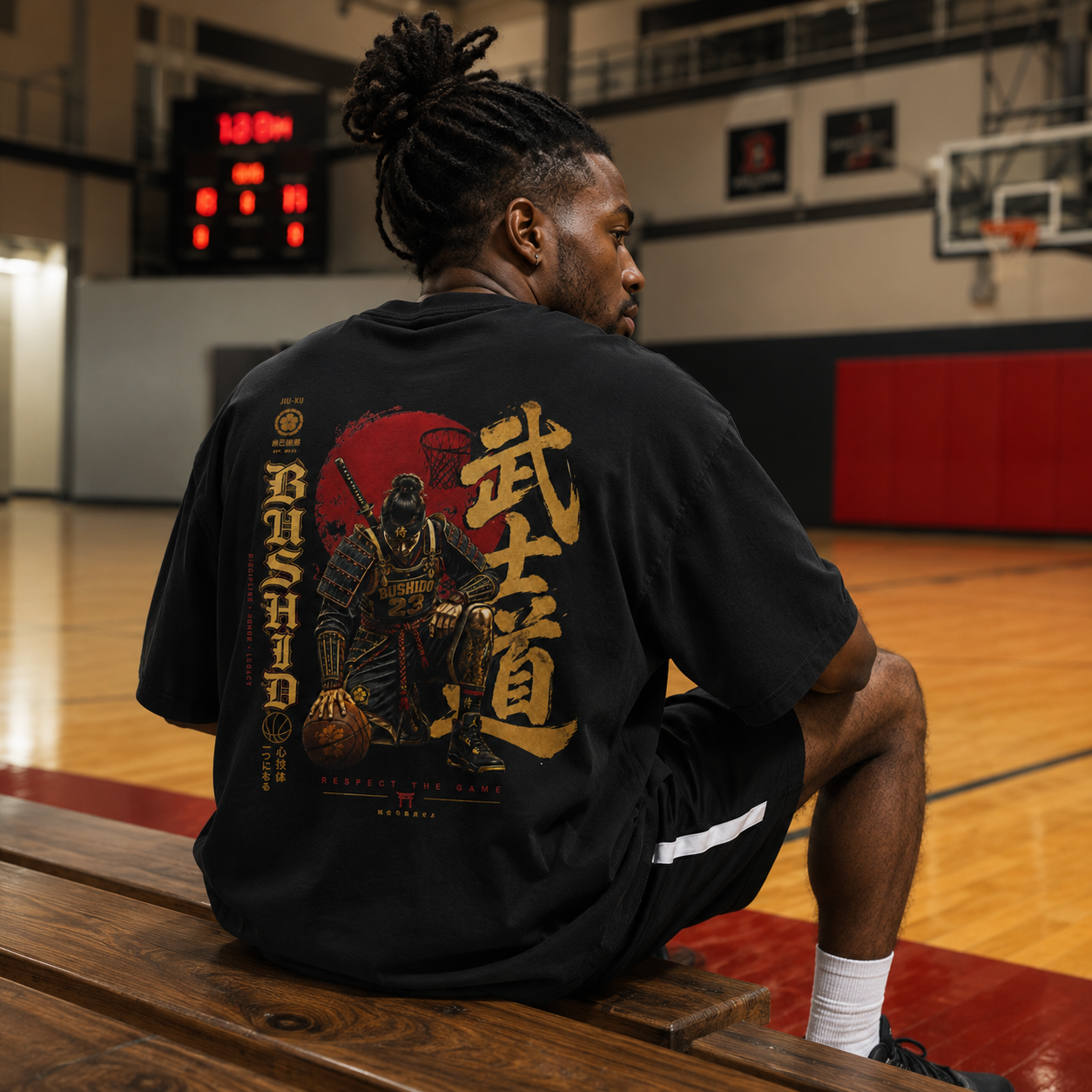 Respect The Game Tee anime-inspired basketball graphic tee lifestyle mockup