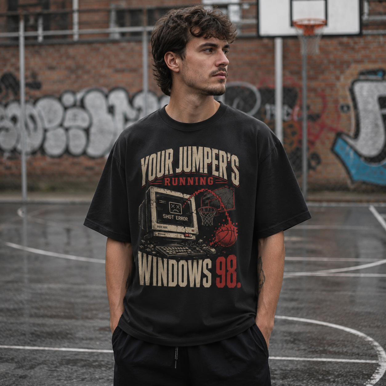 Slow Jumper T-Shirt vintage basketball streetwear lifestyle photo