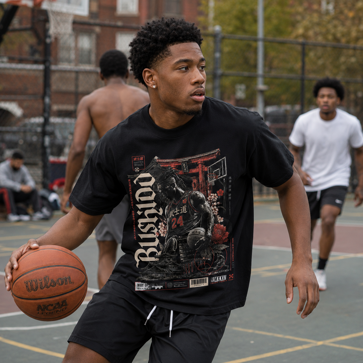 The Game Japanese Hooper Tee anime-inspired basketball graphic tee lifestyle mockup