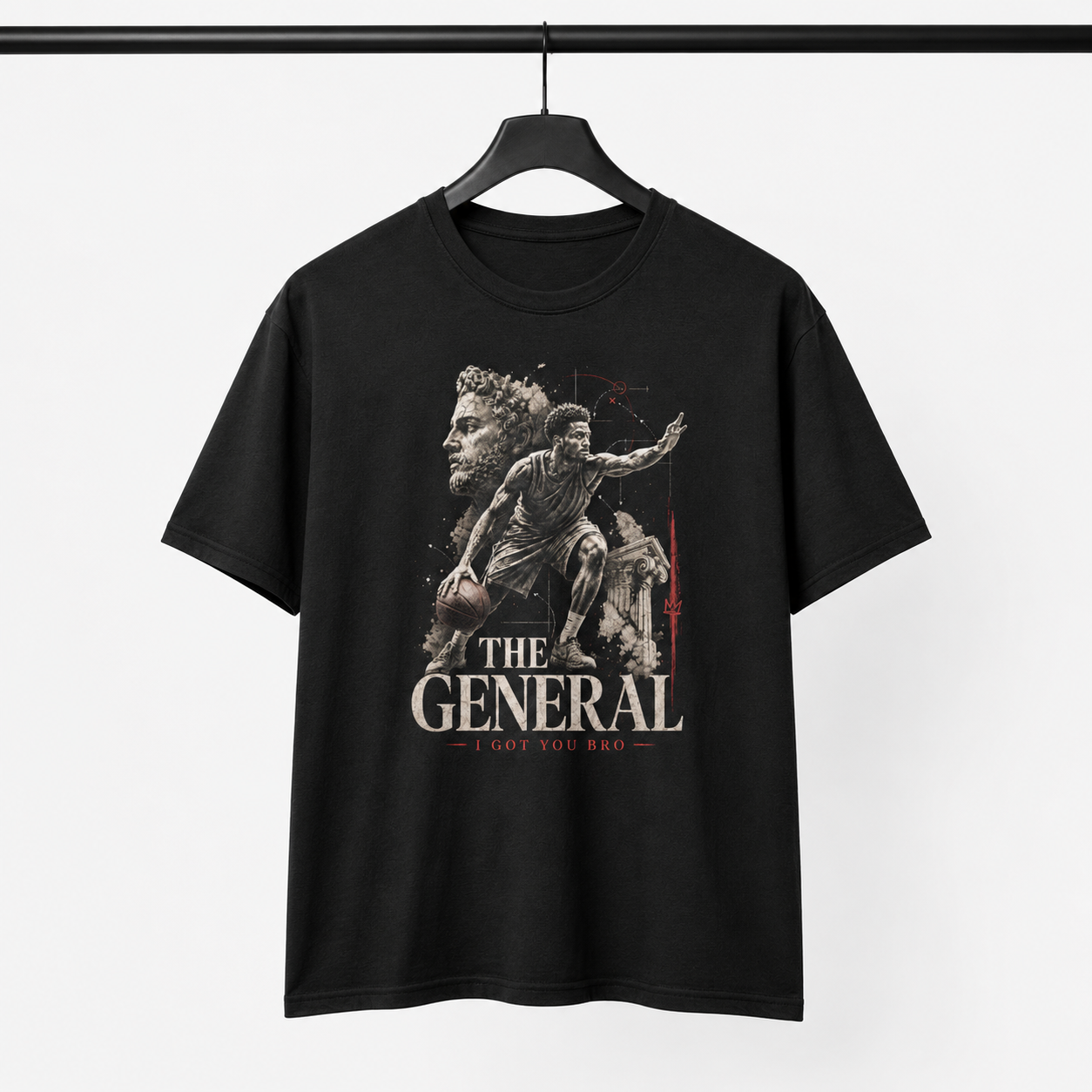 The General T-Shirt on Brick City model in studio view one